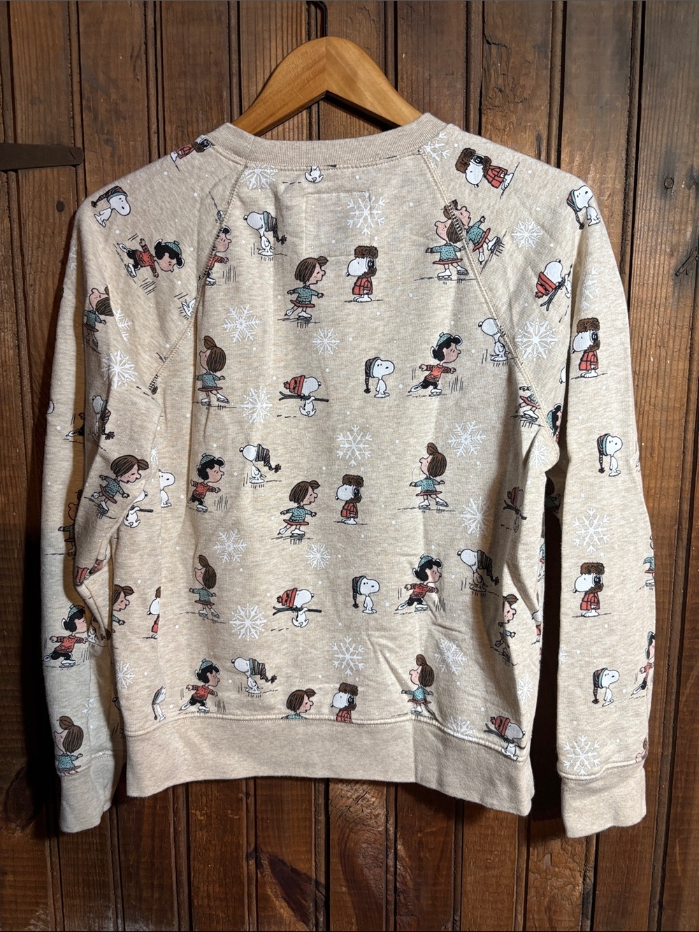 Beige Peanuts Print Crewneck Top - Picture 4 of 5